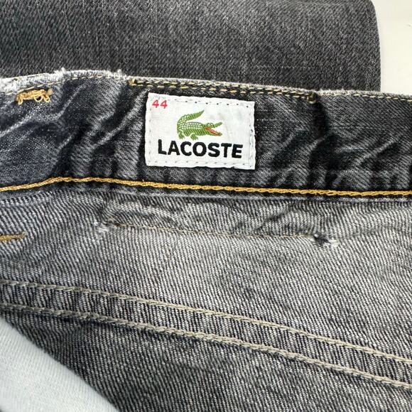 Y2K 100% Cotton Lacoste Jeans Regular Fit Straight Leg Black Gray W32 - L31 - Picture 10 of 13